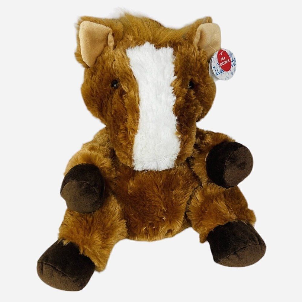 2020 Wishpets Spirit 16" Horse Pony Plush Backpack Brown White Purse Cute Kawaii